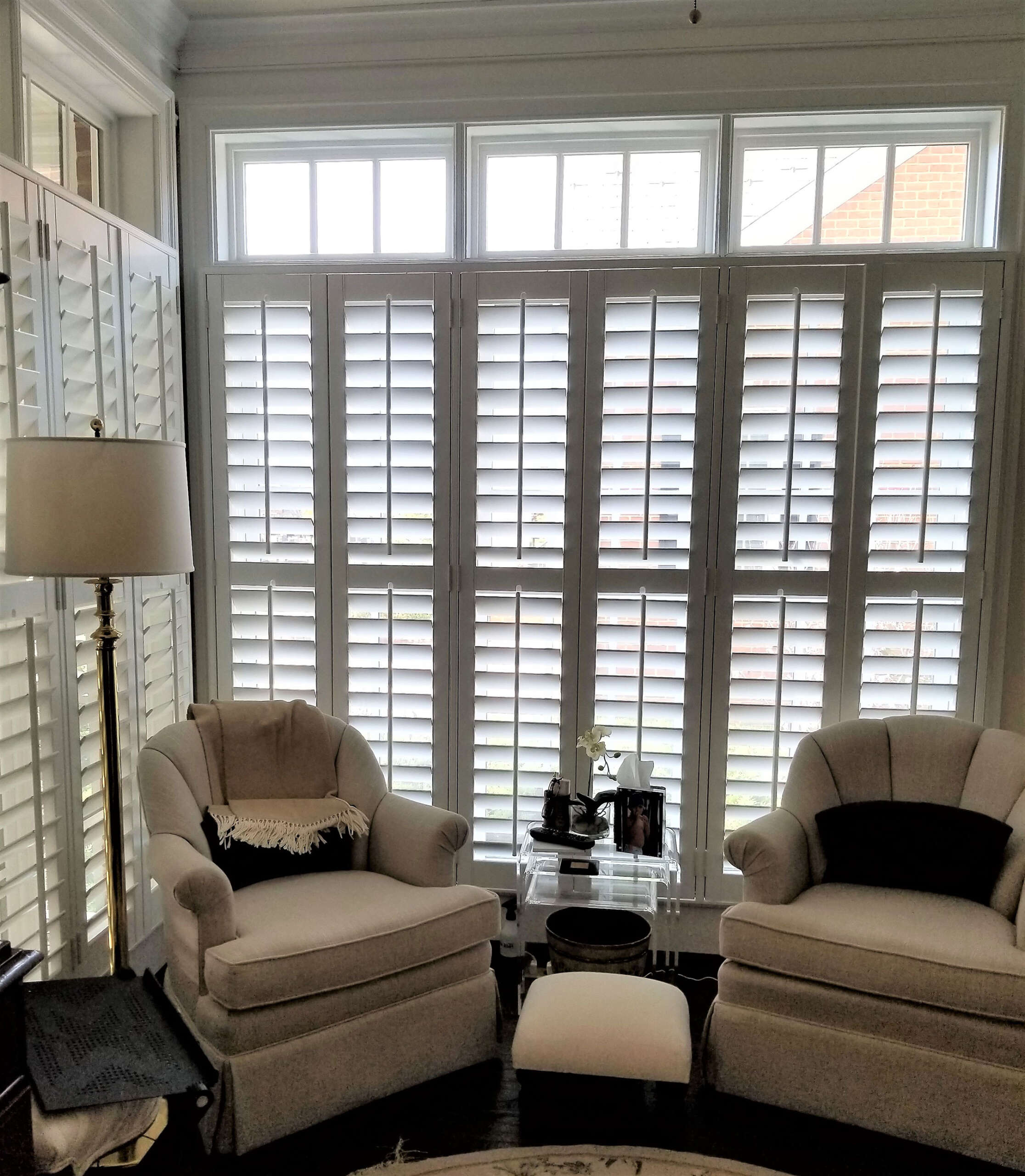 Split window shutters designed and installed by Shutter Company